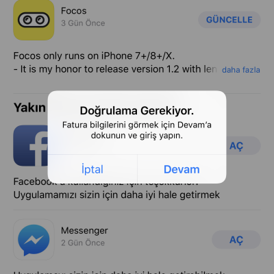 App Store Doğrulama Gerekiyor Sorunu ve Çözümü