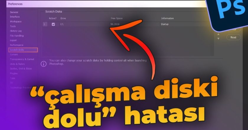 Photoshop Çalışma Disk Dolu Hatası Nasıl Çözülür?