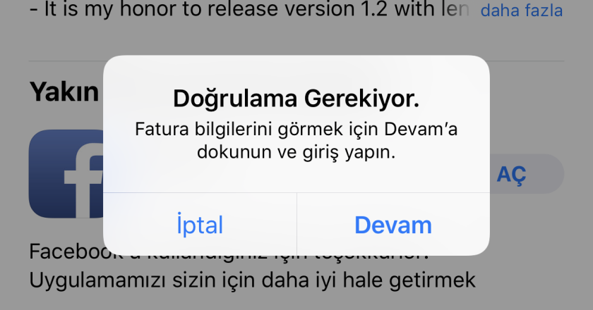 App Store Doğrulama Gerekiyor Sorunu ve Çözümü