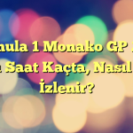 Formula 1 Monako GP 2021 Yarışı Saat Kaçta, Nasıl Canlı İzlenir?