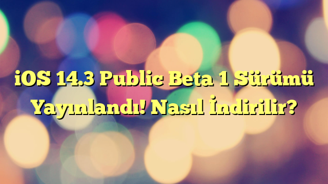 iOS 14.3 Public Beta 1 Sürümü Yayınlandı! Nasıl İndirilir?